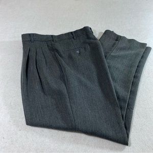 Untied Pleated Charcoal Dress Pants 34 Waist Men Slacks Straight Leg Poc…